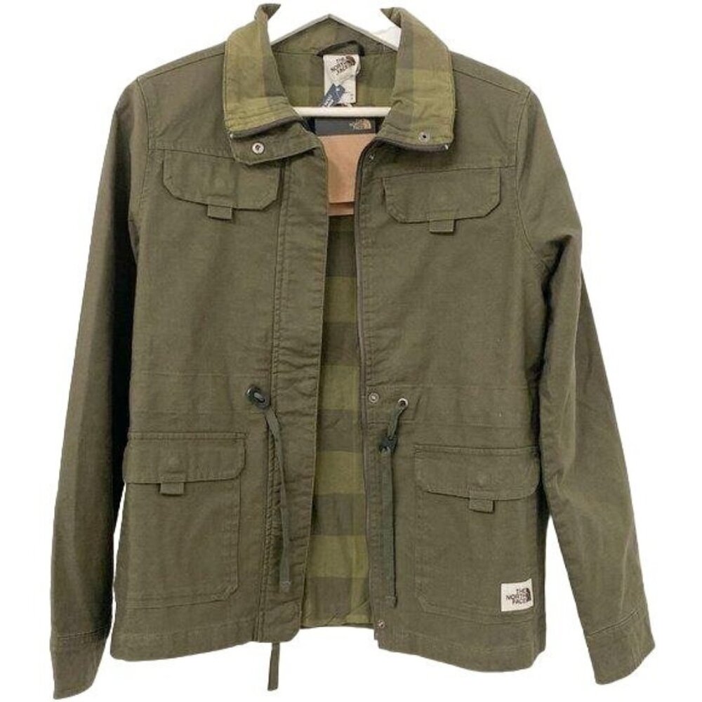 The North Face Contrast Plaid Hunter Green Jacket - Picture 1 of 6